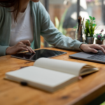 Travail sur ordinateur avec double écran, probablement pour du montage, de la création de contenus ou de la gestion de formations. Formations Kifbody en ligne